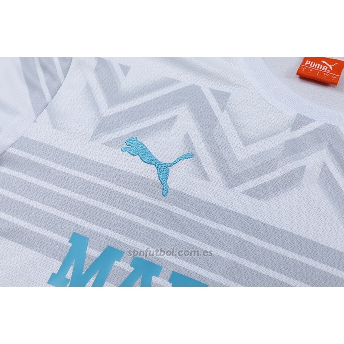 Chandal del Olympique Marsella Manga Corta 2022-2023 Gris - Pantalon Corto